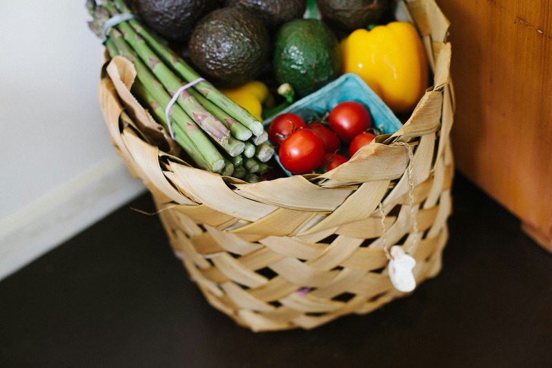 a basket of fresh fruit and vegetables