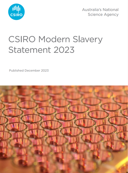 The cover of the Modern Slavery statement.