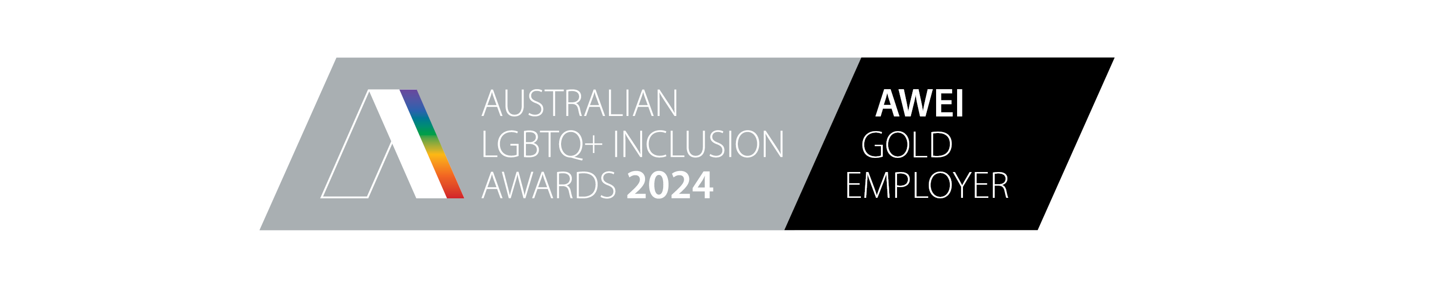 Badge for Australian LGBTQ+ Inclusion Awards 2024, AWEI Gold Employer