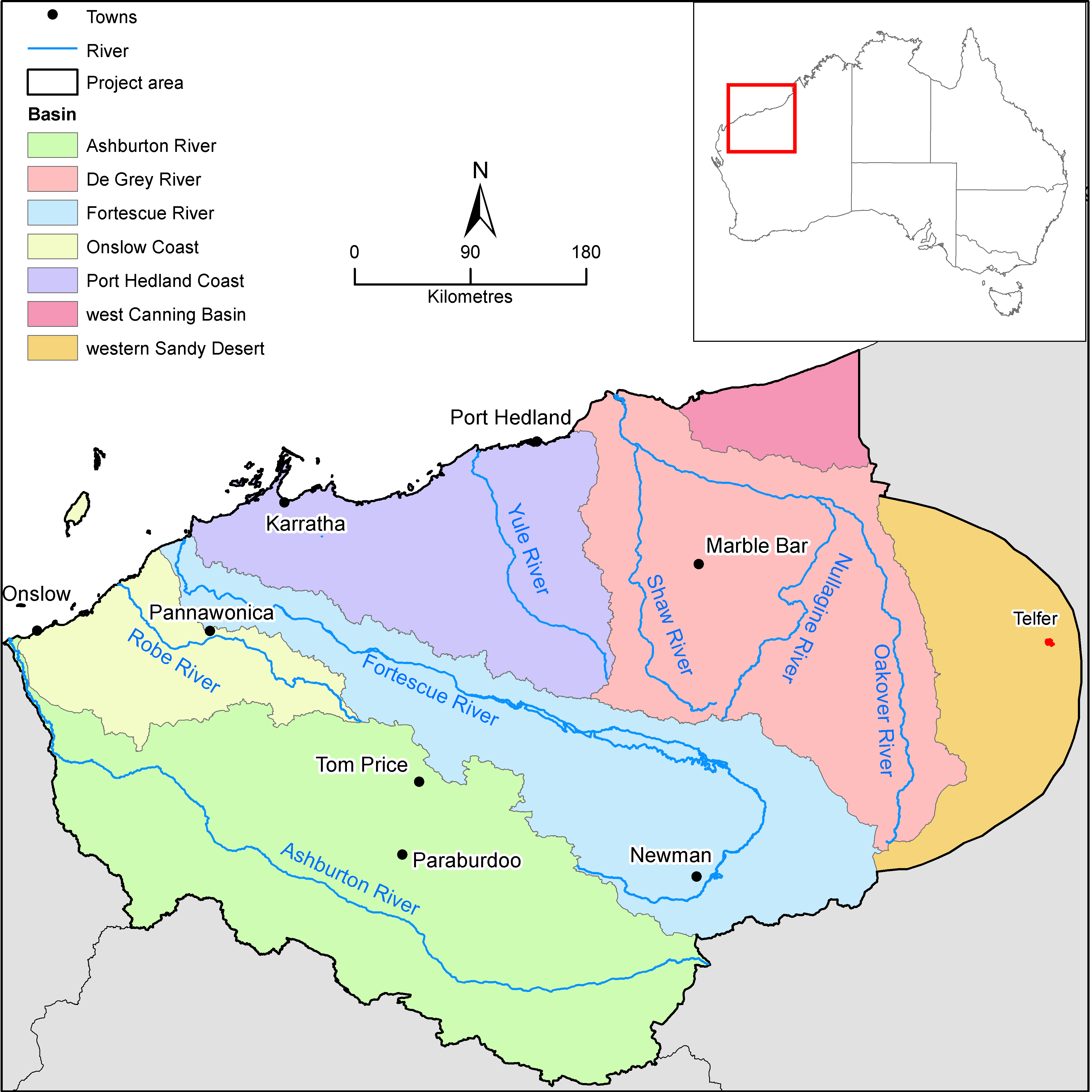 Pilbara water resource assessment map