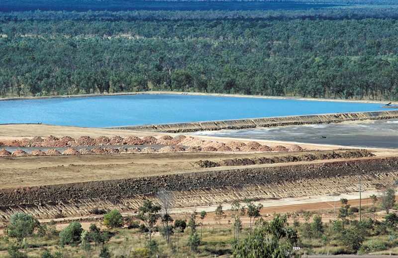 Copper mine tailings pond 