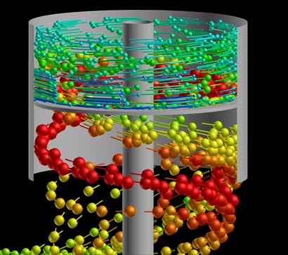 A computational fluid dynamics model of movement inside a thickener