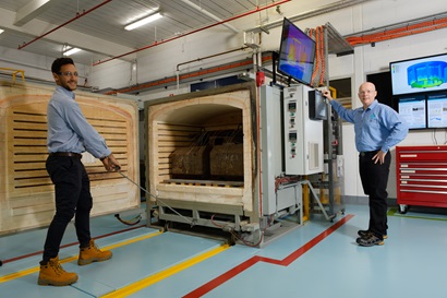 Scientists operating testing facility