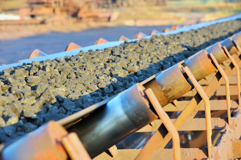 Ore on a conveyor belt