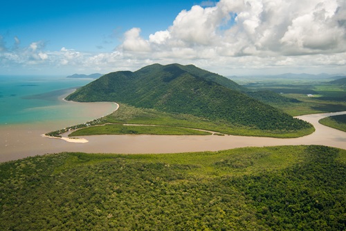 Mulgrave-Russell River in flood North Queensland. 