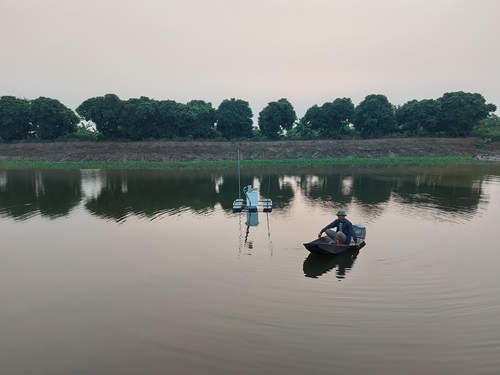 AquaWatch HydraSpectra unit installed on a shrimp farm in Hai Phong. 