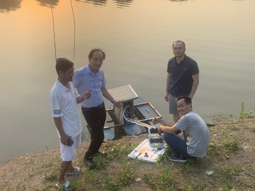 CSIRO scientists and partners at the installation of the HydraSpectra unit in Hai Phong.