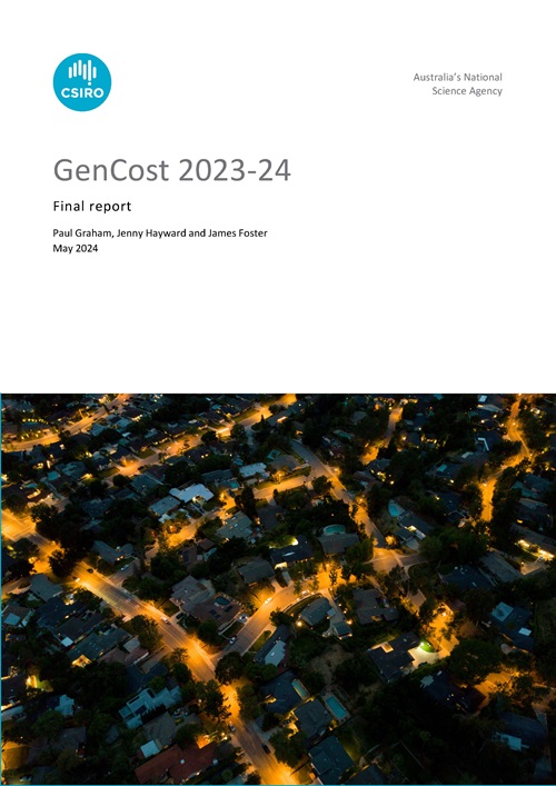 The 2023-24 annual GenCost report has been released today. 