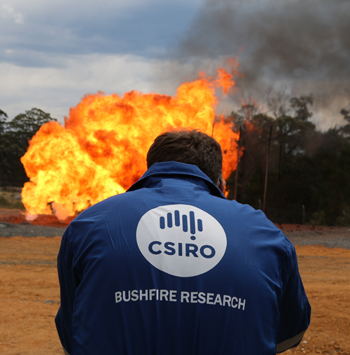 CSIRO Principal Experimental Scientist Mr Justin Leonard is the Research Leader for the Bushfire Adaptation, Landscapes and Ecology team. Just hosted the crew cabin protection system demonstration or “burn-over drill” and is pictured here running testing experiments in the field. 