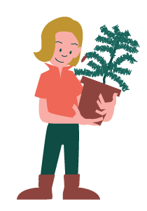 A botanist with a plant