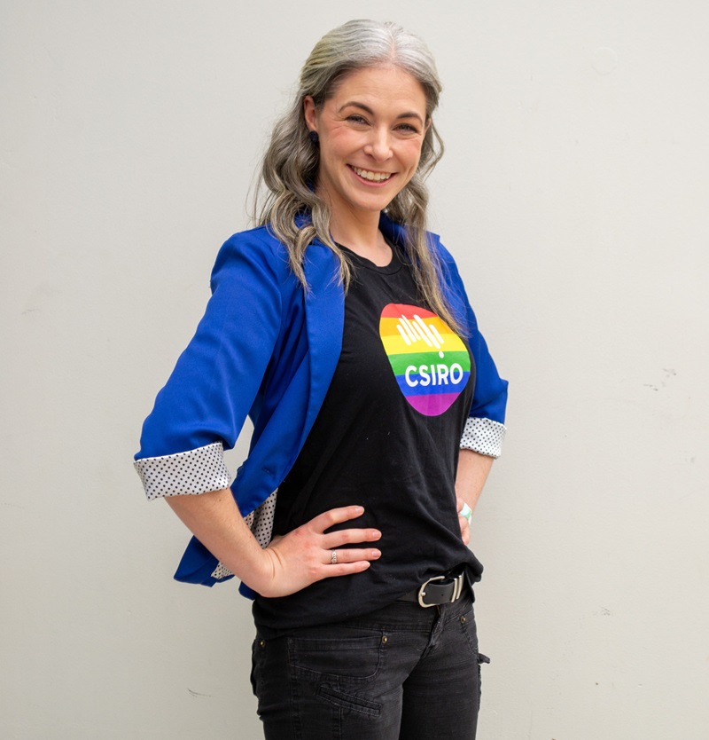 Image of woman in CSIRO t-shirt.