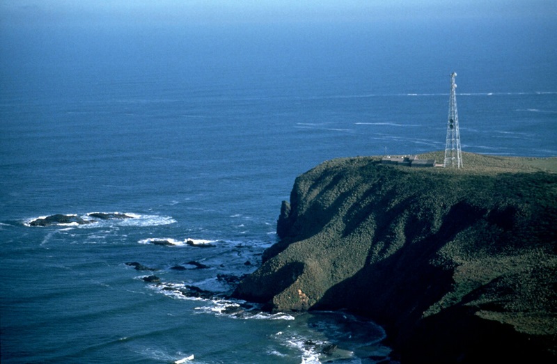 The Kennaook/Cape Grim Baseline Air Pollution Station on a clifftop high above the ocean, Tasmania.