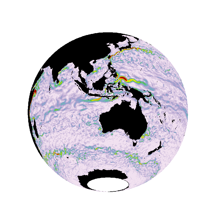 Surface ocean current speed an example of ocean surface current speed from BRAN2020 