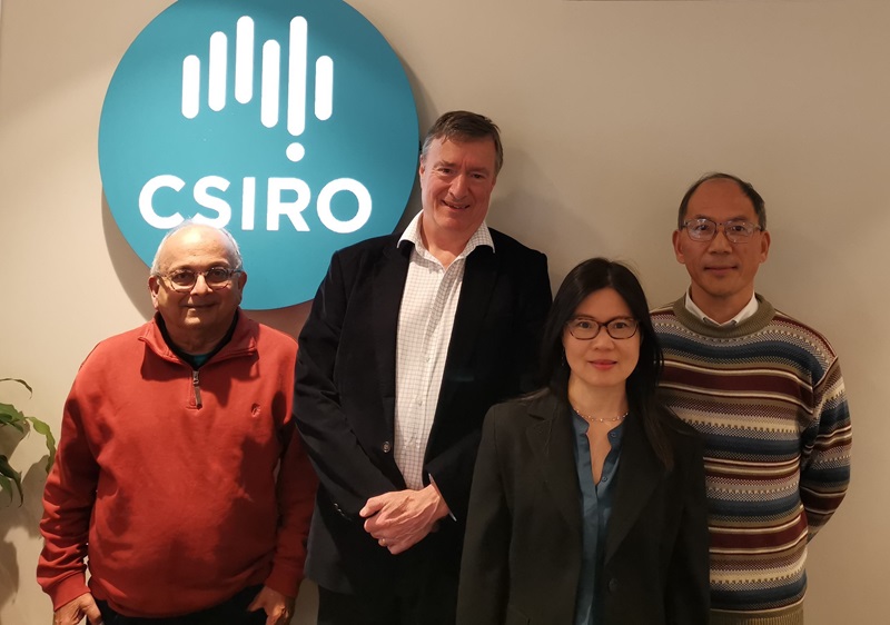 Image of four people with CSIRO logo behind them. 